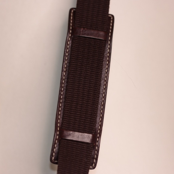 Coach E06-10266 brown sling bag w/ suede, snake skin and patent accents on front - Picture 7 of 15